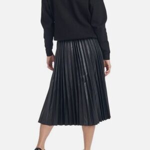 BURU vegan leather pleat skirt
